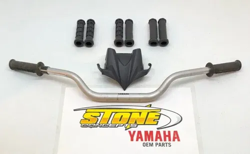 OEM Yamaha Silver 5D3-13 Handlebars 1 1/8" Handle Bars Fatbars Fat Bars + Grips
