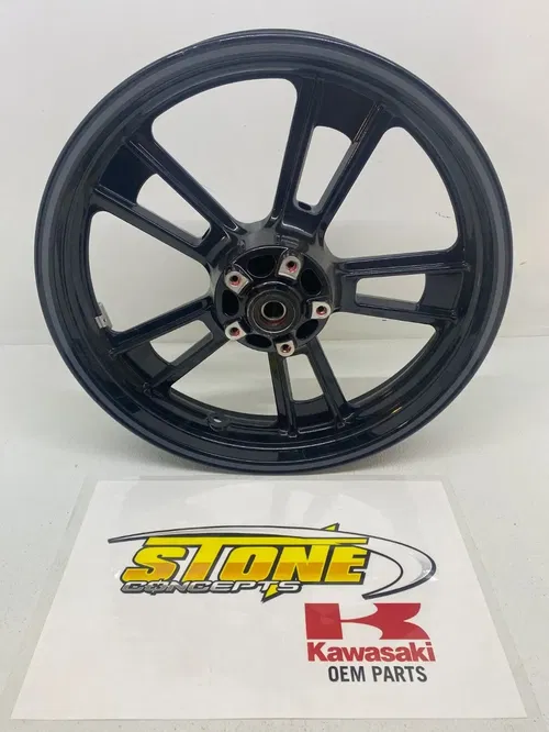 15-25 Kawasaki Vulcan S 650 EN650 Front Wheel Rim 18x3.5 18" BLACK GREY STRIPE