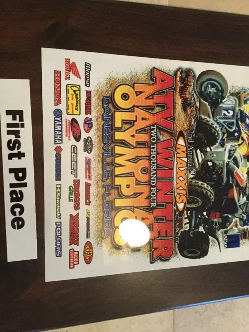 FIRST 1ST PLACE ATV AMA RACING PLAQUE AWARD IMS ROLL DESIGN LAEGER'S 250R 450R