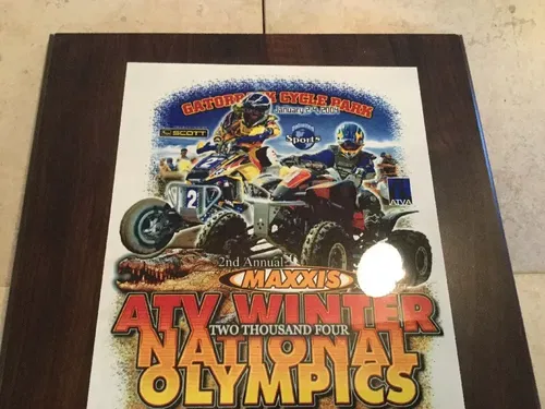 FIRST 1ST PLACE ATV AMA RACING PLAQUE AWARD IMS ROLL DESIGN LAEGER'S 250R 450R