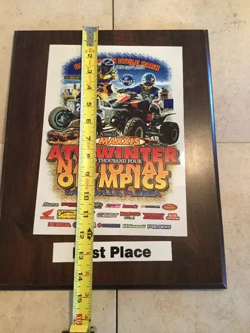 FIRST 1ST PLACE ATV AMA RACING PLAQUE AWARD IMS ROLL DESIGN LAEGER'S 250R 450R