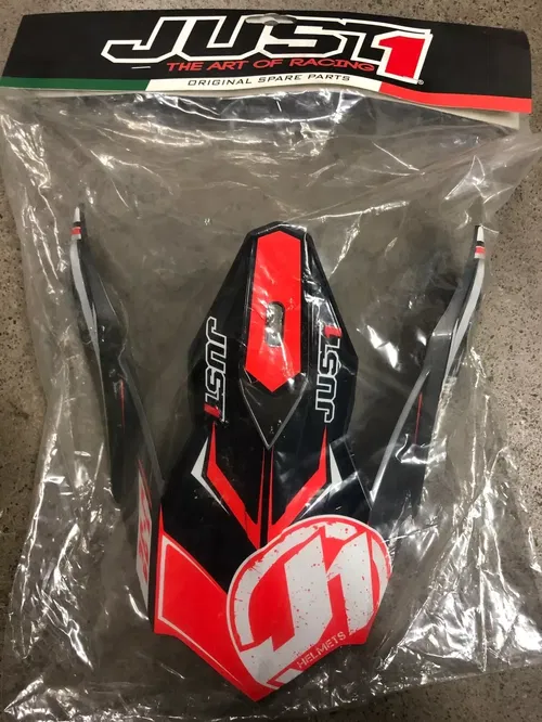 JUST1 J32 REPLACEMENT HELMET PEAK VISOR MOTO X RED DIRT BIKE MOTORCYCLE