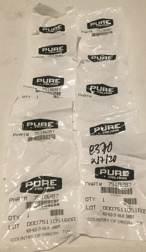 POLARIS OEM SET OF 10 NYLOK INSERT NUTS OUTLAW SCRAMBLER 450 400 330 250