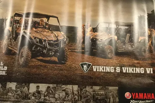 YAMAHA VIKING VI UTV SS SIDE-BY-SIDE WALL POSTER BANNER DEALER GARAGE SIGN 3X2