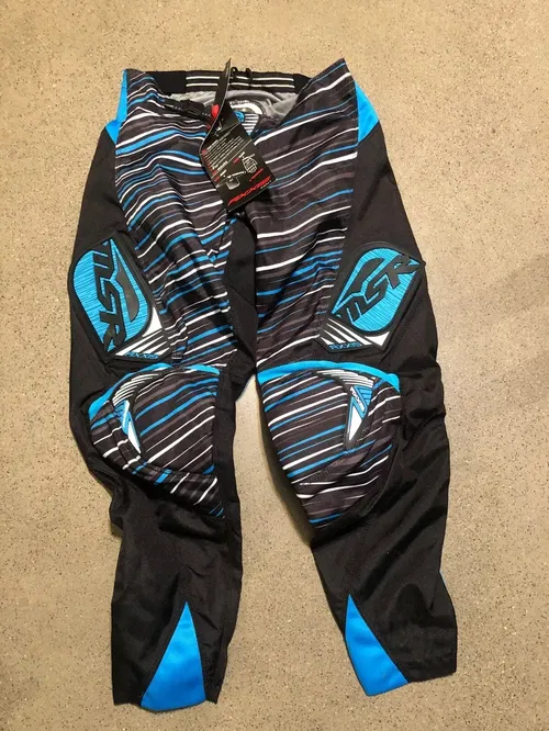 MSR M13 AXXIS PANTS RACING BLACK CYAN BLUE ADULT MENS SIZE 30