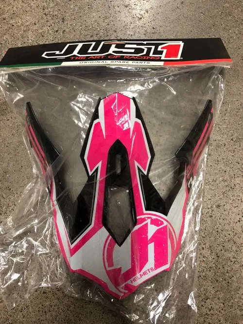 JUST1 J12 REPLACEMENT HELMET PEAK VISOR FLAME PINK DIRT BIKE MOTORCYCLE