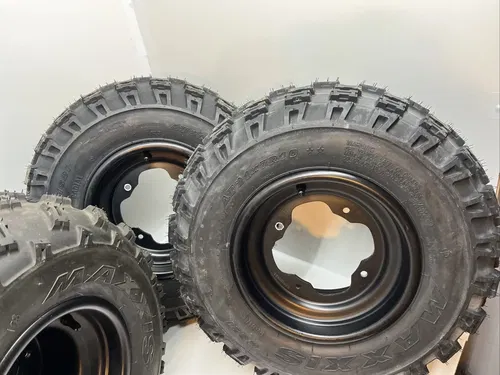 FRONT/REAR WHEELS/MAXXIS RADIAL MS TIRES YAMAHA STOCK RAPTOR 350 20X10X9 21X7X10