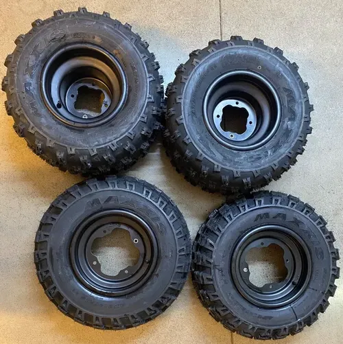FRONT/REAR WHEELS/MAXXIS RADIAL MS TIRES YAMAHA STOCK RAPTOR 350 20X10X9 21X7X10