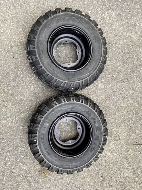 FRONT WHEELS & MAXXIS TIRES 10X5 YFZ450R BANSHEE 350 700 660 250 RAPTOR 21X7X10