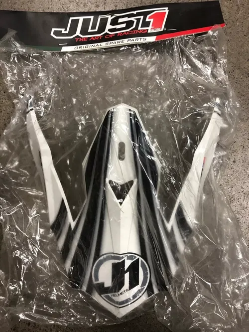 JUST1 J32 REPLACEMENT HELMET PEAK VISOR RAPTOR WHITE LARGE MX DIRT BIKE