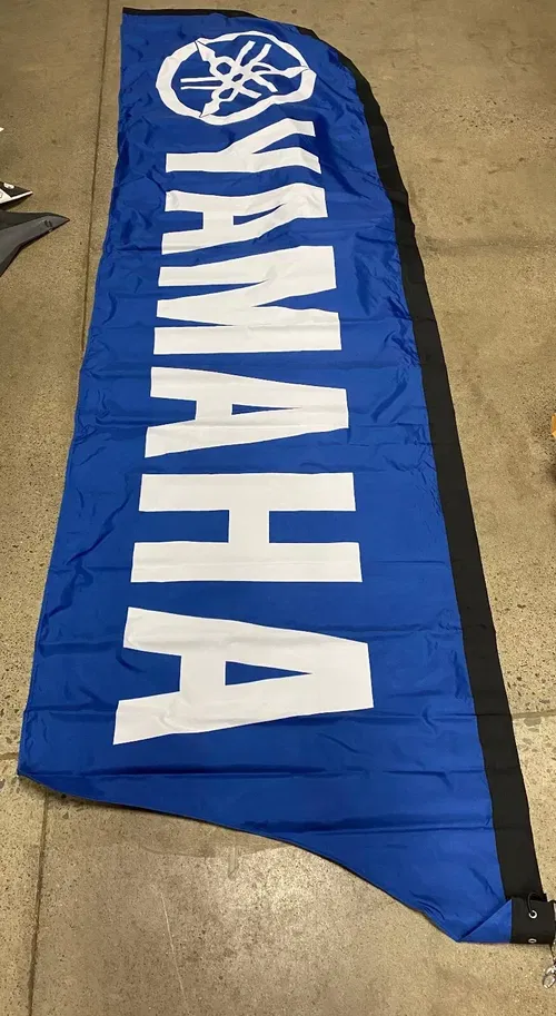 YAMAHA ATV DIRT BIKE ADVERTISING BOW FLAG SWOOP PIT RACE TRACK WIND BANNER