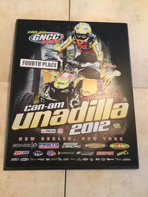UNADILLA MX AMA GNCC RACING PLAQUE AWARD ROLL DESIGN LAEGER'S TRX250R 450R 250R