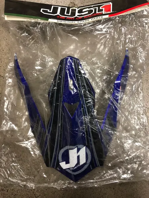 JUST1 J32 REPLACEMENT HELMET PEAK VISOR RAPTOR BLUE LARGE MX DIRT BIKE