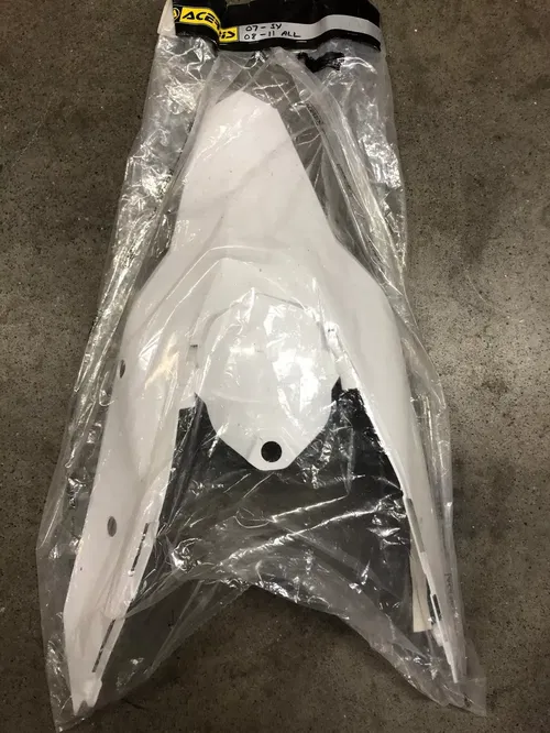 Acerbis Rear Side Seat Unit Tail Plastic Cowling White Mud Flap KTM 125 SX 07-10