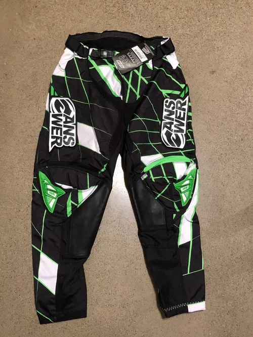 ANSR ANSWER A13 ION PANTS RACING BLACK WHITE GREEN ADULT MENS SIZE 32