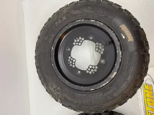 FRONT DWT ROK-OUT WHEELS 10X5 4/1 RAZR MX TIRES YAMAHA YFZ450R BANSHEE RAPTOR