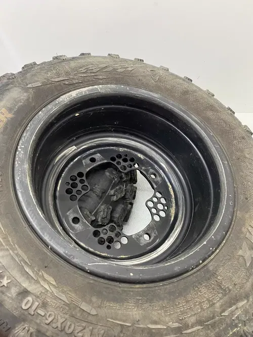 FRONT DWT ROK-OUT WHEELS 10X5 4/1 RAZR MX TIRES YAMAHA YFZ450R BANSHEE RAPTOR