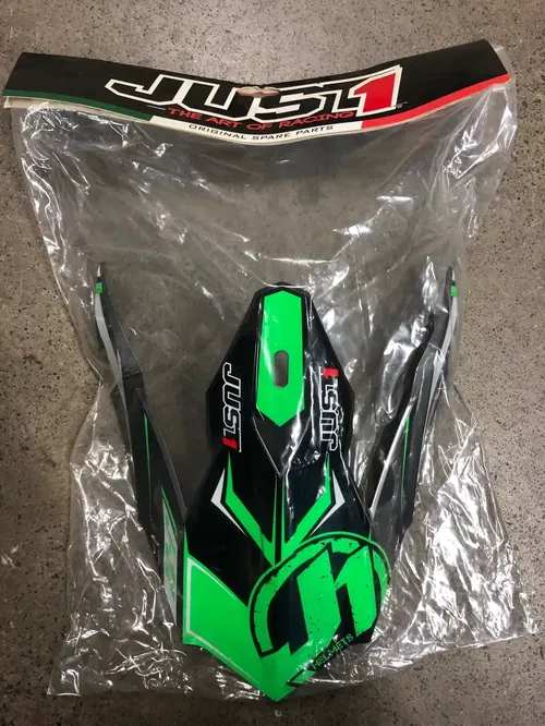 JUST1 J32 REPLACEMENT HELMET PEAK VISOR MOTO X GREEN DIRT BIKE MOTORCYCLE