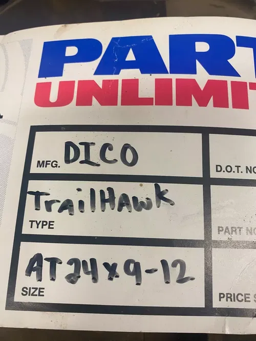 DICO TRAIL HAWK TIRE SET TIRES 24X9X12 HONDA FOREMAN RANCHER BIG RED ATC