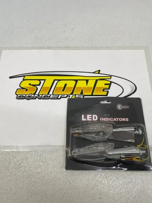 LED Indicators CHROME Turn Signals Motorcycle TL-GJ-039-3 KRATOR