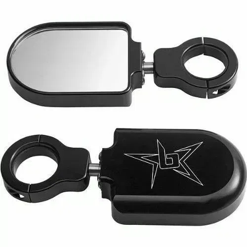 BLINGSTAR BLACK SIDE MIRRORS SET BLING STAR YAMAHA RHINO 450 660 700 MIRROR