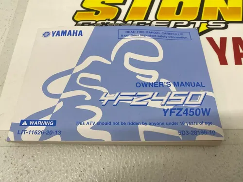 Yamaha Owners Manual Book 2007 YFZ450 YFZ 450 (YFZ450W) 5D3-28199-10