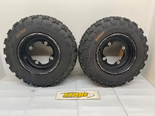 10" YAMAHA OEM FRONT WHEELS SUNF 21X7X10 TIRES 10X5.5 4/156 YFZ450 BANSHEE