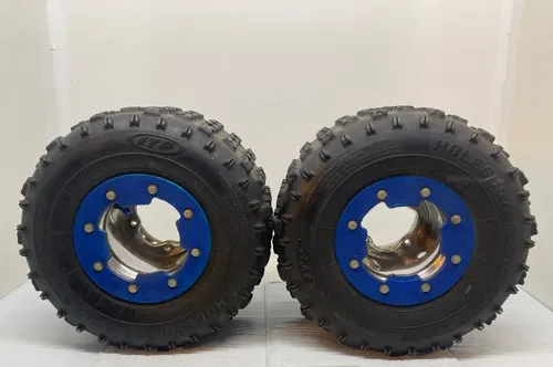 10" YAMAHA OEM FRONT WHEELS SUNF 21X7X10 TIRES 10X5.5 4/156 YFZ450 BANSHEE