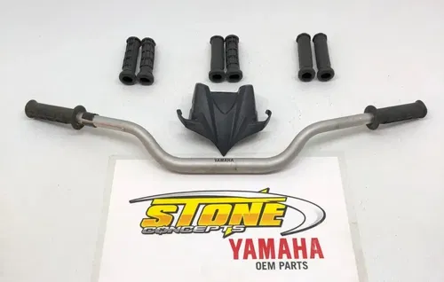 OEM Yamaha Silver 5D3-13 Handlebars 1 1/8" Handle Bars Fatbars Fat Bars + Grips