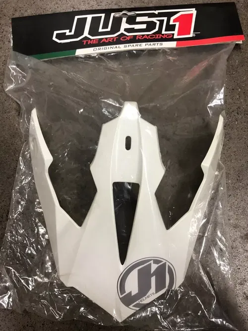 JUST1 J14 REPLACEMENT HELMET PEAK VISOR SOLID WHITE MATTE MOTORCYCLE DIRT BIKE