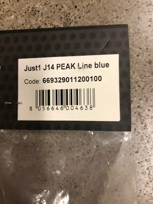 JUST1 J14 REPLACEMENT HELMET PEAK VISOR LINE BLUE MX MOTORCYCLE DIRT BIKE