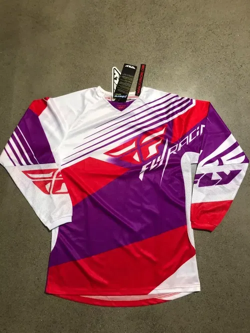 FLY RACING KINETIC BLOCK JERSEY ADULT MENS SIZE S SMALL M L 2XL PURPLE RED WHITE