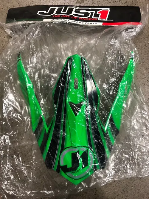 JUST1 J32 REPLACEMENT HELMET PEAK VISOR RAPTOR GREEN LARGE MX DIRT BIKE