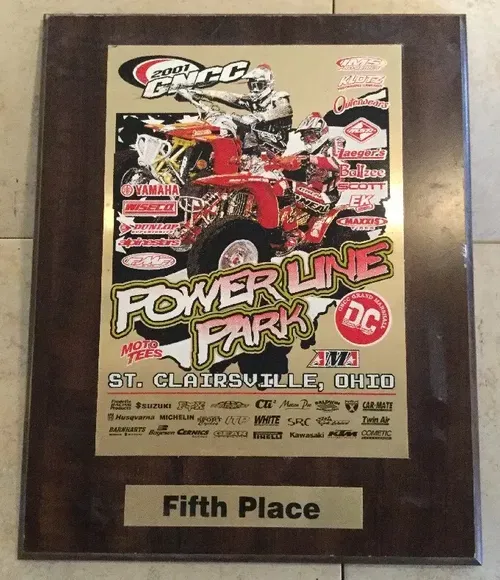 YFZ450R SMILEY & DUVALL ATV AMA GNCC RACING PLAQUE AWARD LAEGER'S ROLL DESIGN