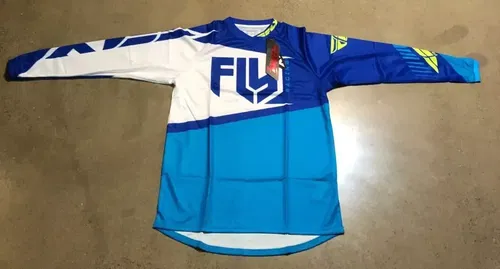 FLY RACING F-16 F16 BLUE HI-VIS JERSEY M MEDIUM Yamaha Yfz450r Yz450f YZ250F