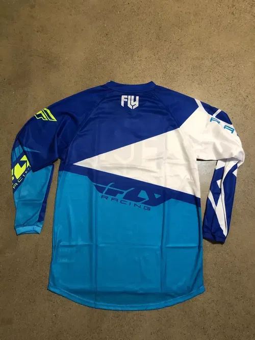 FLY RACING F-16 F16 BLUE HI-VIS JERSEY M MEDIUM Yamaha Yfz450r Yz450f YZ250F