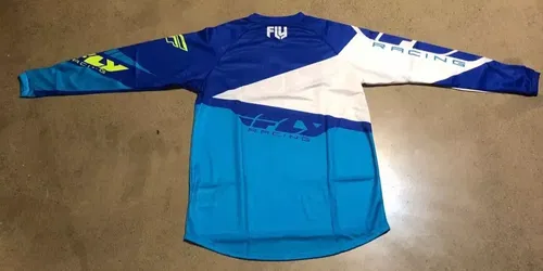 FLY RACING F-16 F16 BLUE HI-VIS JERSEY M MEDIUM Yamaha Yfz450r Yz450f YZ250F