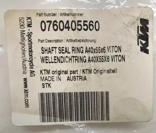 New Genuine OEM KTM Shaft Seal Ring A40X55X6 Set Of 2 Two Seals 0760405560