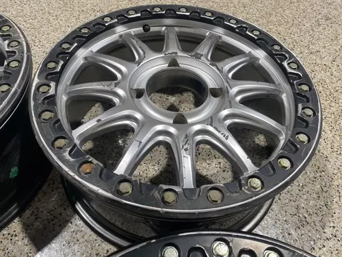 Raceline Alpha Beadlock 17" Wheels Silver (+25mm) Can-Am Maverick X3 Wheel Set C