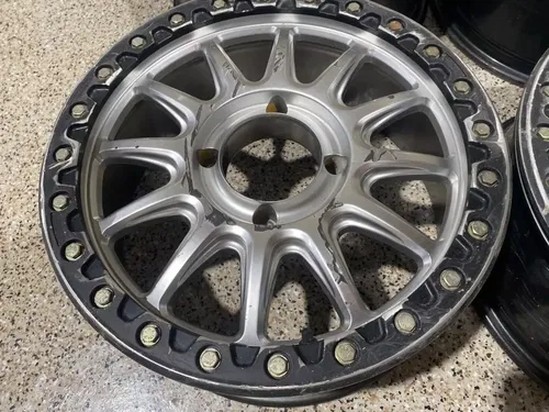 Raceline Alpha Beadlock 17" Wheels Silver (+25mm) Can-Am Maverick X3 Wheel Set C