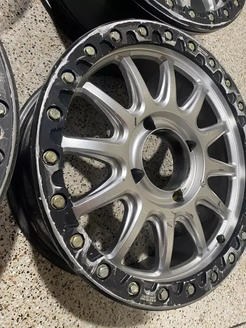 Raceline Alpha Beadlock 17" Wheels Silver (+25mm) Can-Am Maverick X3 Wheel Set C