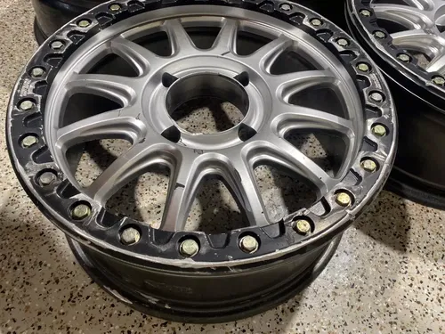 Raceline Alpha Beadlock 17" Wheels Silver (+25mm) Can-Am Maverick X3 Wheel Set C