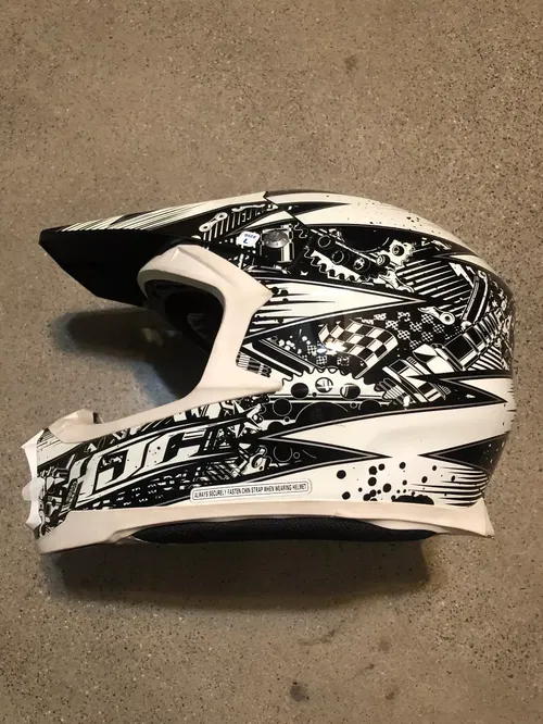 HJC HELMET FG-X MOTO MX MOTOCROSS XL X-LARGE EXTRA LARGE BLACK WHITE
