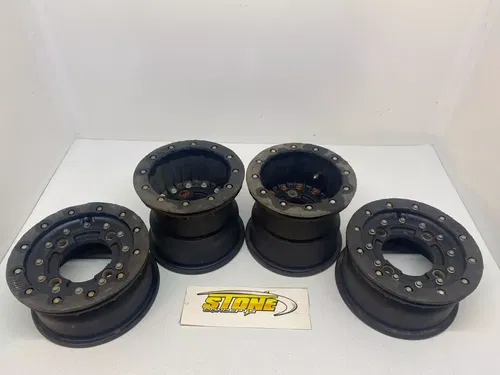 FRONT 10X5 10" 4/1 4/144 HIPER CF1 & REAR BEADLOCK WHEELS HONDA TRX450R SUZUKI