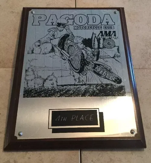 PAGODA MOTORCYCLE ATV AMA MX RACING PLAQUE AWARD TRX250R 250R YFZ450R LTR450R