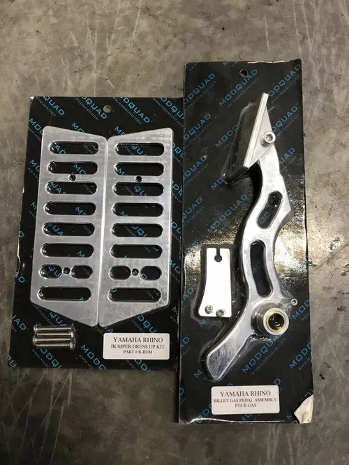 MODQUAD YAMAHA 450 660 700 RHINO BILLET GAS PEDAL BUMPER TRIM KIT