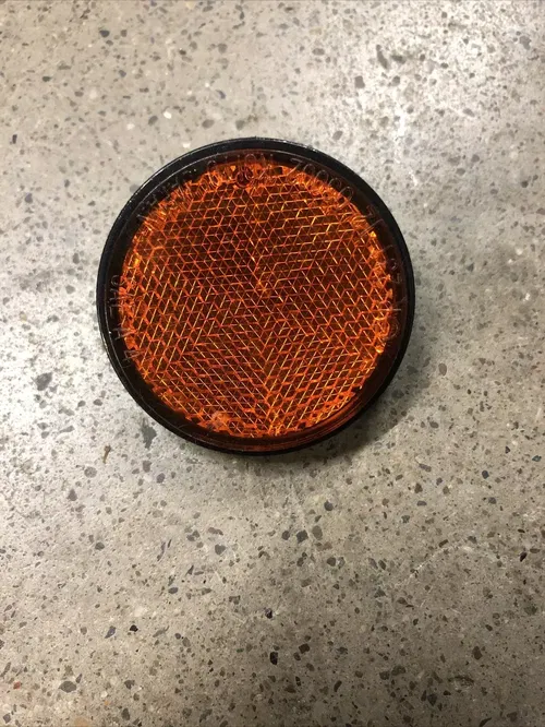 AMBER ORANGE UNIVERSAL ROUND REFLECTOR LICENSE PLATE MOTORCYCLE BICYCLE ATV LOT