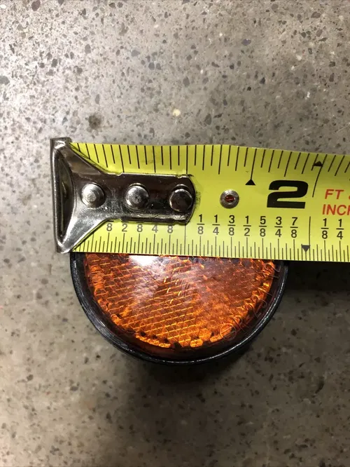AMBER ORANGE UNIVERSAL ROUND REFLECTOR LICENSE PLATE MOTORCYCLE BICYCLE ATV LOT