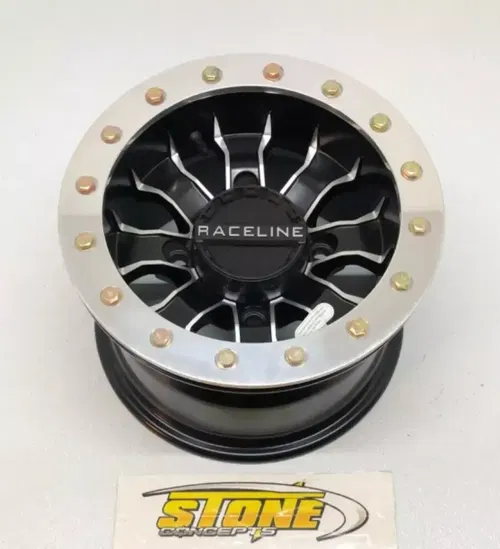 New Raceline Mamba 12" 12X7 Beadlock Wheel Black Machined A71 4/137 5:2 ATV/UTV