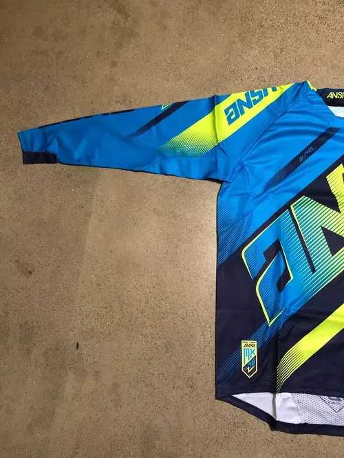 ANSR ANSWER A16 ALPHA JERSEY NAVY CYAN BLUE ADULT MENS L LARGE